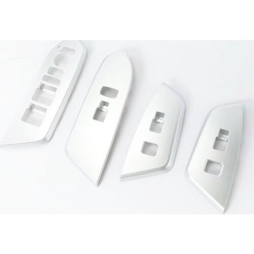 For Honda CRV 2017 2018 2019 inner armrest ABS Chrome carbon fiber molding trim 4pcs