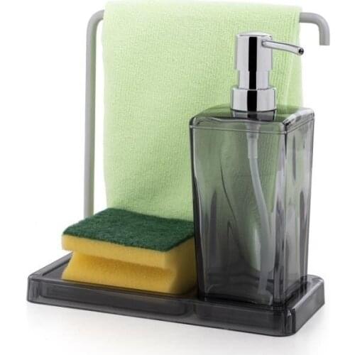 Liquid Soap Dispenser With Rotatable Hanger 6 Colors Hanging Dish Sponge Holder Kitchen Bathroom Accessories Washing Bottles