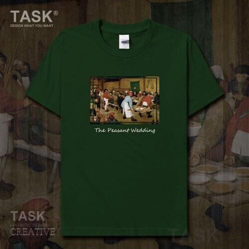 Personality fashion oil painting mens t-shirt The Peasant Wedding retro print Short sleeve clothes cotton summer Streetwear tops