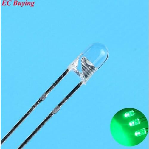 3mm Emerald-Green LED Round Boundless Light Emitting Diode Transparent Ultra Bright Lamp Plug-in DIY Kit Endless DIP100pcs/lot