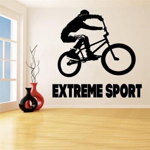 JOYRESIDE Bike Jumping Wall Decal Extreme Sports Wall Sticker Wall Art Stickers Vinyl Removable FM-57
