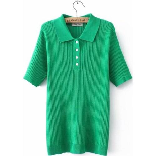 Summer T-Shirt Women Clothes Tees 2021 Casual Plus Size Tops Temperament Short Sleeve Ice Knitting Camiseta Mujer