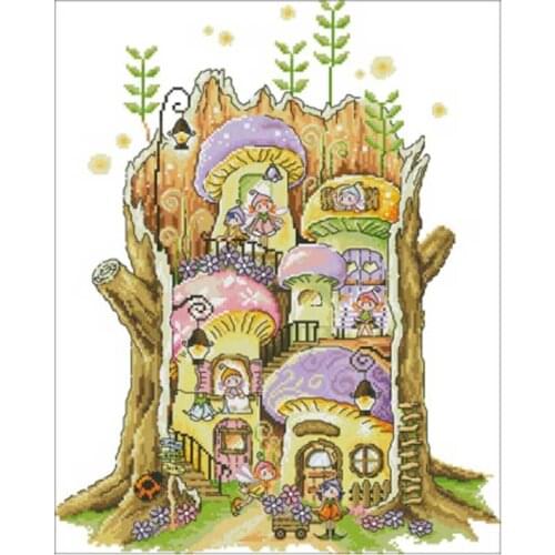 Tree house neighbor counted 11CT 14CT 18CT Cross Stitch Set DIY Chinese Cross-stitch Kits Embroidery Needlework Home Deco