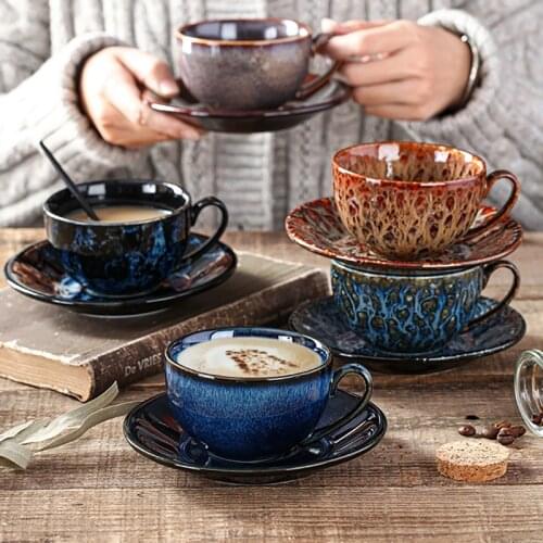 250ml Ceramic Coffee Cup Set Travel Cup Latte Milk Tea Mug Creative Tea Cup Party Lady Valentines Day Anniversary Gift