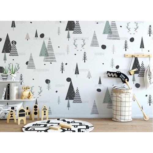 Bacal Customized modern fashion stereo wallpaper Tree geometry children background wall papers home decor 3D wall mural