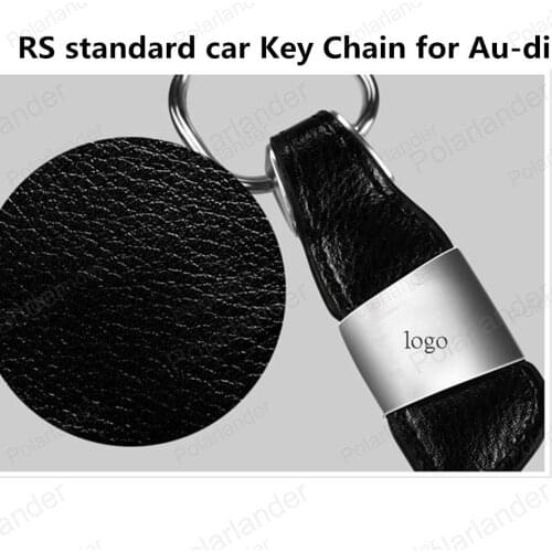 2016 New Arrival Fashion Silver RS Standard Leather Keychain car key ring for For Au-di metal Car key rings