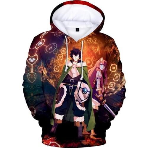 New 3D Anime The Rising Of The Shield Hero Hoodies Boy/girls Spring Autumn Hoodie Cartoon Long Sleeve Kids Children Warm Clothes