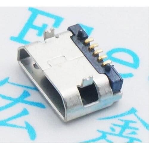 Braid micro flat pins flat USB connector female 5 p