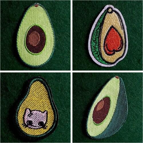 Iron On Patch Fruit Avocado Patch Embroidered Patches For Clothes Stripes DIY Plant Patches On Clothing Stickers Badges Decor