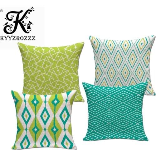 Modern Minimalist Green Diamond Stripe Geometry Home Decor Sofa Car Seat Decorative Cushion Cover Pillow Case Capa Almofada