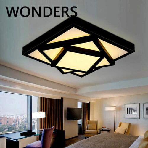 Modern led ceiling light rectangle restaurant lamp dimming brief fashion lamps for living room bedroom drawing room 110-240V