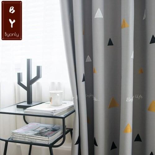 Simple Curtains for Living Dining Room Bedroom Cartoon Childrens Room Embroidery Fabric Curtain Finished Product Customization