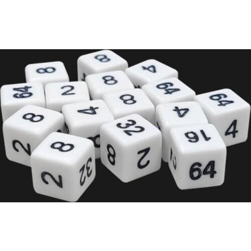 100 pieces of white game dice 8/10/16mm standard six-sided dice toy multifunctional daily party interactive game tool