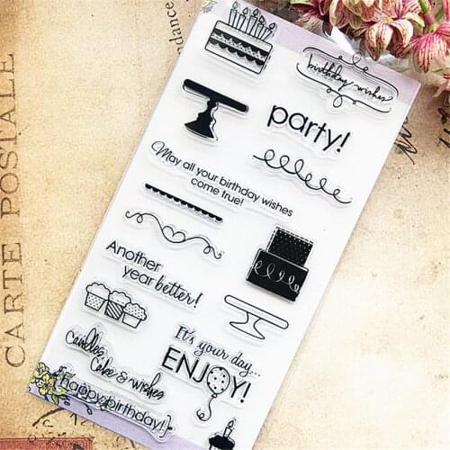 10x20cm birthday cake Transparent Clear Stamps Silicone Seals Roller Stamp DIY scrapbooking photo album/Card Making Easter