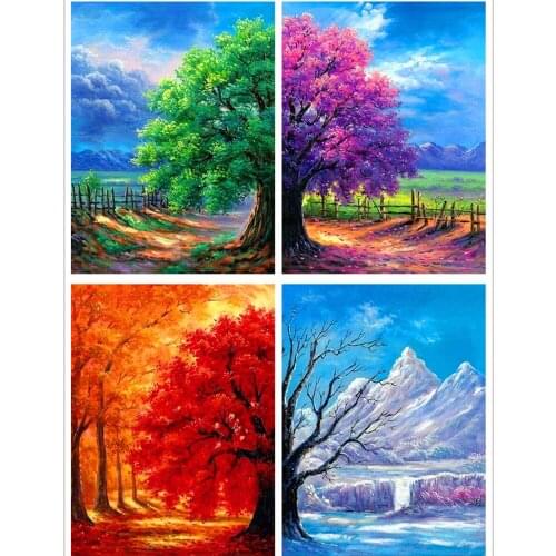 5D diamond painting full diamond new landscape four seasons tree mosaic embroidery decoration home decoration