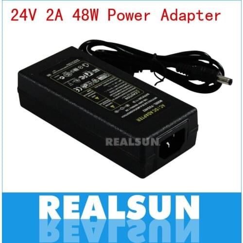 AC/DC Power Adapter 24V 2A 48W Power Supply Adapter with EU US AU UK plug AC Cable Wholesale free shipping