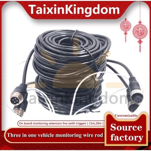 Aviation head connecting extension line 4P Audio Power Video three in one reversing image trigger line