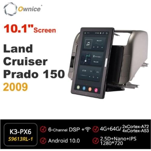 10.1 Inch 720P Ownice 1 Din Android 10.0 Car Radio forToyota Land Cruiser Prado 2009 GPS Auto Player Head Unit IPS Rotatable
