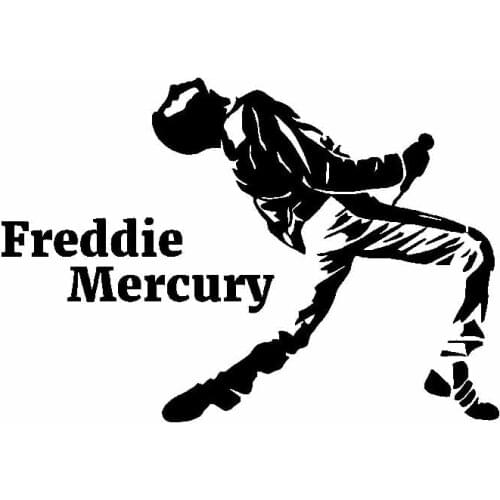 Car Sticker Freddie Mercury Queen Music Rock PVC Car Decoration Accessories Decal Waterproof Sunscreen Black/White,16cm*11cm