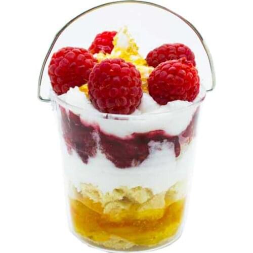 Free Shipping Party Wedding Supplies, Disposable Plastic Tableware, 65*50mm/120ml Mini Dessert Bucket/Cup, 50/Pack