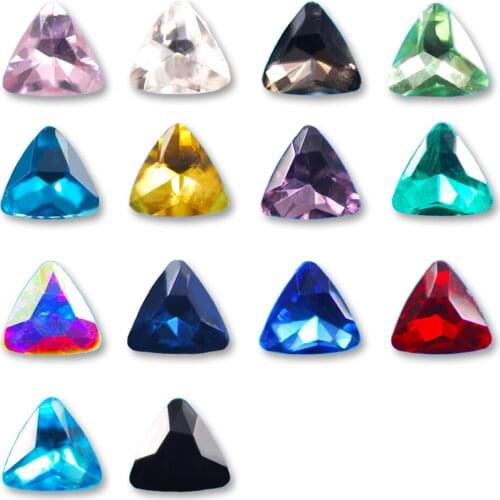 ALL SIZES 6-23mm Glitter Triangular Point Back Stylish Crystal Glass Colourful Rhinestones DIY Clothing Shoes Jewelry Adornment
