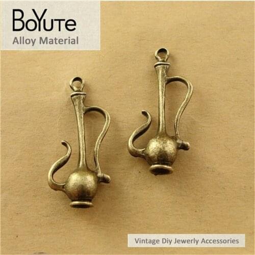 BoYuTe (60 Pieces/Lot) 13*29MM Zinc Alloy Materials Antique Bronze Plated Metal Diy Teapot Pendants for Jewelry Findings