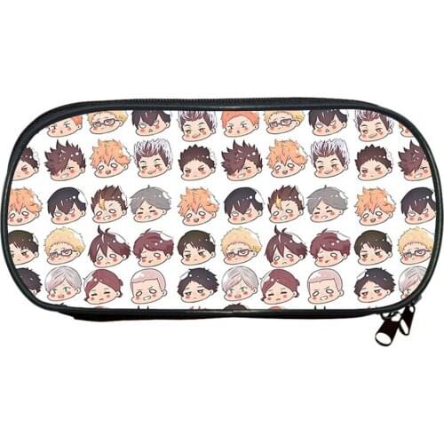 Anime Haikyuu Pencil case Cartoon Pencil Bags Women Make Up Case Kids School Supplies Stationery Boys Bookbag