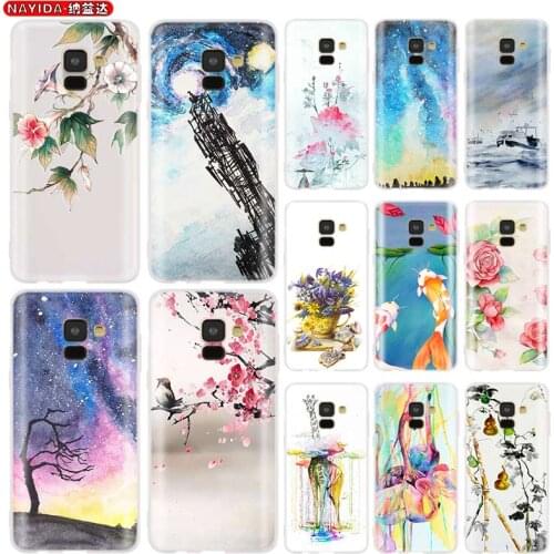 Phone Case for Samsung galaxy A21 A31 A41 A51 A71 A90 A80 A70 A60 A50 A40 A30 A20 A10 soft Chinese watercolor painting Clear