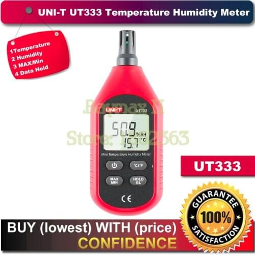 UNI-T UT333 High Accuracy LCD Mini Digital Temperature Humidity Meter from -10~60 Degree(14~140 Fahrenheit )with LCD Back Light