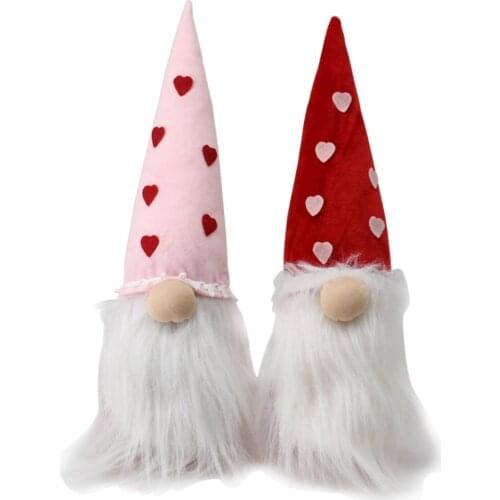 Decorative Dolls Crafts Valentines Day Present Handmade Diy Pink Red For Christmas Kids Toys Party Supplies Window Decoration
