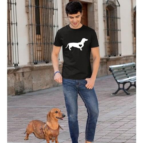 Dachshund Dog Print Mens T-Shirt Dog Dad Streetwear Tumblr Casual Short Sleeve Graphic Tees Harajuku Tops Aesthetic Camisetas