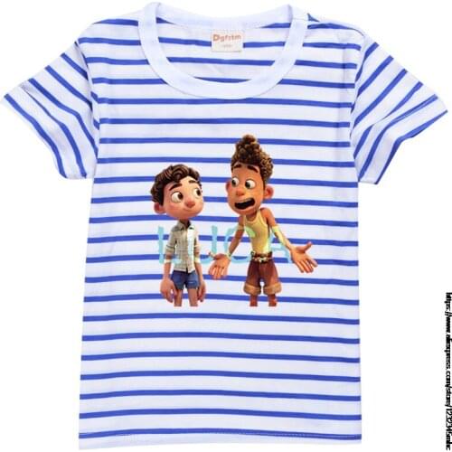 New movie Kids Summer Short-sleeved T-shirt Cartoon cute Luca Pattern Boys Girls baby Sport Tops Teen Childrens Clothing