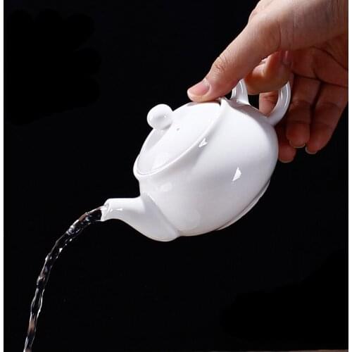 2020 New Arrival Bone China Handmade Ruyi Pot Ceramic Black Tea Tea Maker White Porcelain Household Filter Flower Tea Teapot