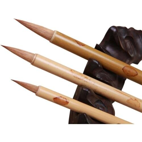 Chinese Brush Pen Caligrafia 3pcs/set Weasel Hair Lian Calligraphy Brush Student Chinese Regular Script Brush Pen Tinta China