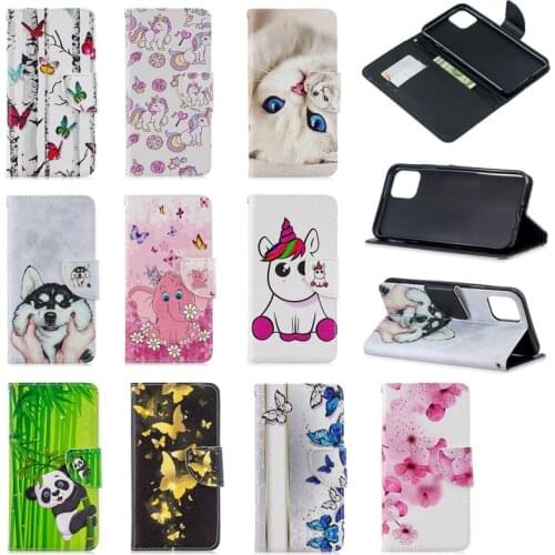 Flip Leather Case For Coque iPhone 11 Pro Max Case Cute Cat Panda Puppy Butterfly Cover For iPhone 5 S SE 6 7 8 Plus X XS Max XR