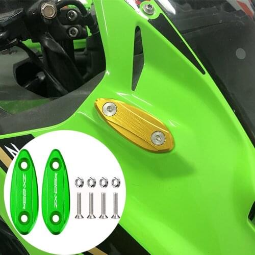 Motorcycle CNC Mirror Hole Cover Plug Decorative Cap Mirror Driven Eliminators For Kawasaki ZX25R ZX-25R accessories