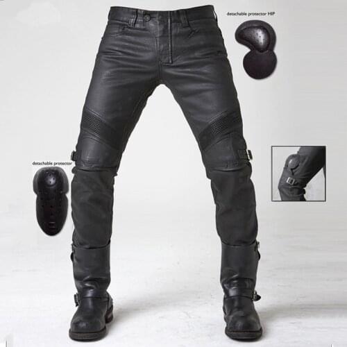 Motorcycle pants with windproof oil wax coating