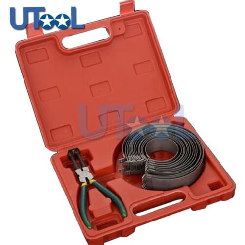 Piston Ring Compressor Cylinder Installer Ratchet Pliers 13pcs bands Tool Set 62~145mm