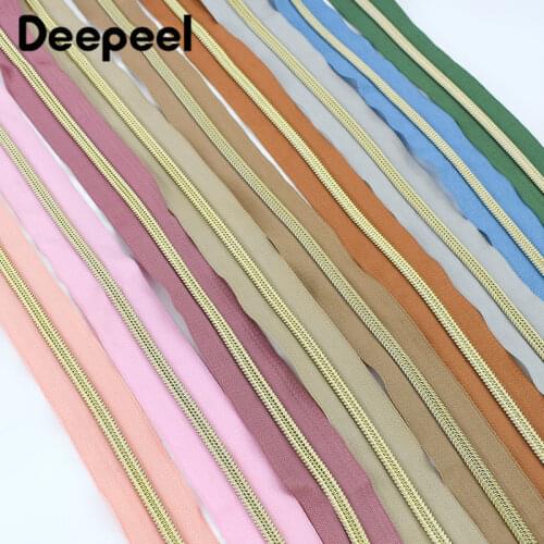 Deepeel 4/8Meters 5# Nylon Coil Code Zippers Decor DIY Sewing Bags Purse Garment Zip Material Accessories Colorful Available