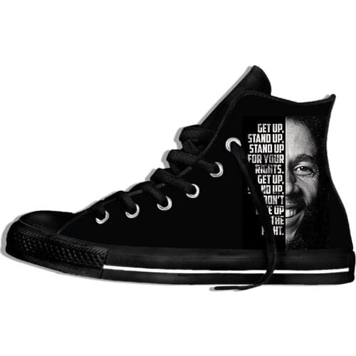 Get up Stand up Novelty Design Fashion Lightweight High Top Canvas Shoes Men Women Casual Breathable Sneakers