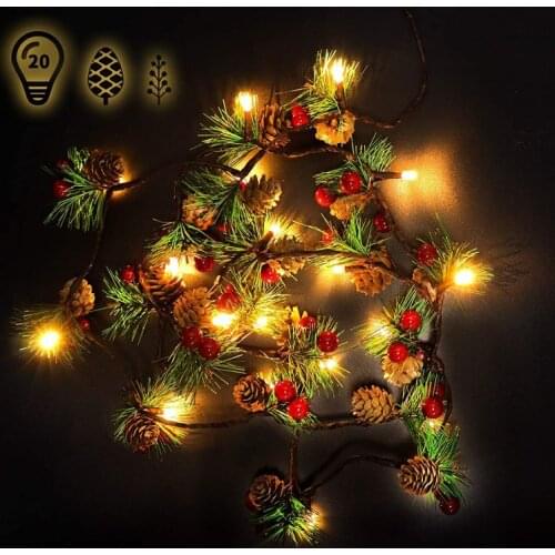 Christmas Lights Outdoor Wedding Decoration Led String Light Waterproof Pine Cone Light Xmas Tree Lights for Holiday Party Home