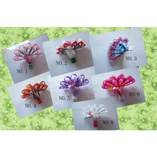Handmade Hot Sell Baby Hair Accessorie With Crafts Animal cartoon Children peacock Butterfly owl Hair bugs 20PC Free Shipping
