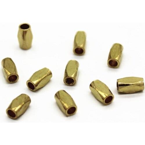 SEA MEW 100 PCS Metal Raw Brass Rectangle Spacer Bead 2*2*4mm 3*3*6mm Tube Beads For Jewelry Making