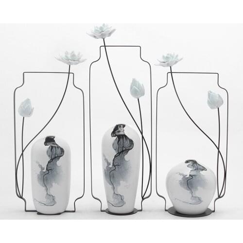 Modern Light Luxury New Chinese Minimalist Creative Ornaments Ceramic Zen Handicraft Equipment Ornaments Living Room Entrance