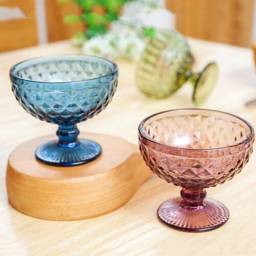 Glass Ice Cream Bowl Dessert Bowl Creative Salad Bowl High nai xi bei sha bing wan Icecream Cup