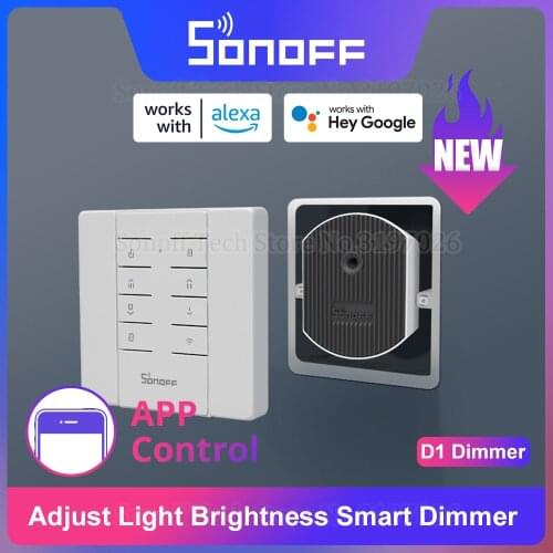 Itead Sonoff D1 Smart Dimmer 433Mhz RF Controlled & Wi-Fi Switch Light Brightness Adjustable Work via eWeLink Google Home Alexa