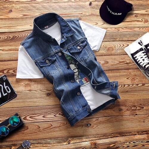 3XL Spring and Autumn Cowboy Waistcoat Mens New Summer Coat Popular Logo Waistcoat Sleeveless Waistcoat Waistcoat Thin Children