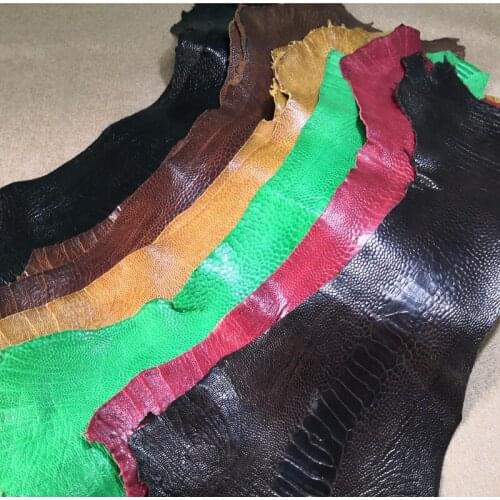1pcsWater dyed multi color ostrich leg leather For DIY Leather technology Wallet Watch strap Mobile phone shell Handmade leather