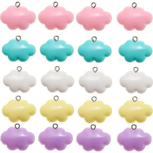 10pcs/lot Colorful Cloud Resin Charms Pendant DIY Necklace Bracelet For Jewelry Making Accessories