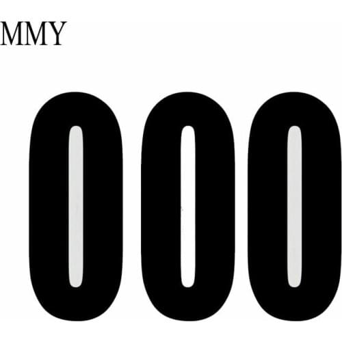 130mm*60mm(each) Set 3x Sticker Vinyl Decal Bike Door Wheelie Bin Number 0 Car Stickers